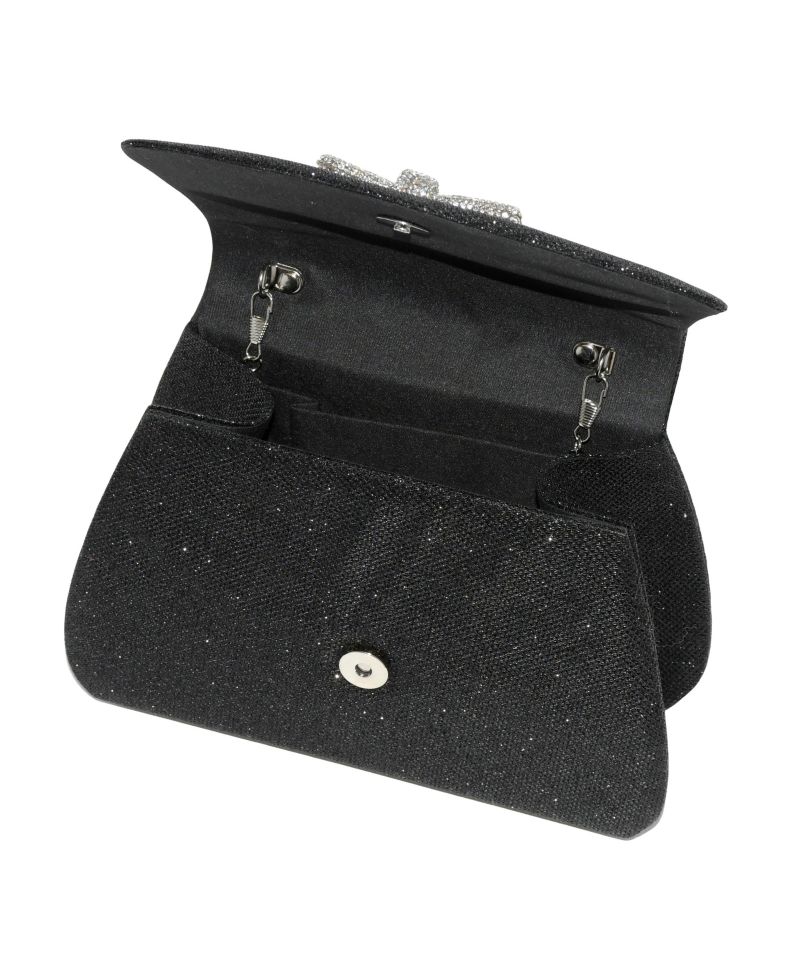 Ladies' Evening Bag with Glitter Handle and Bow