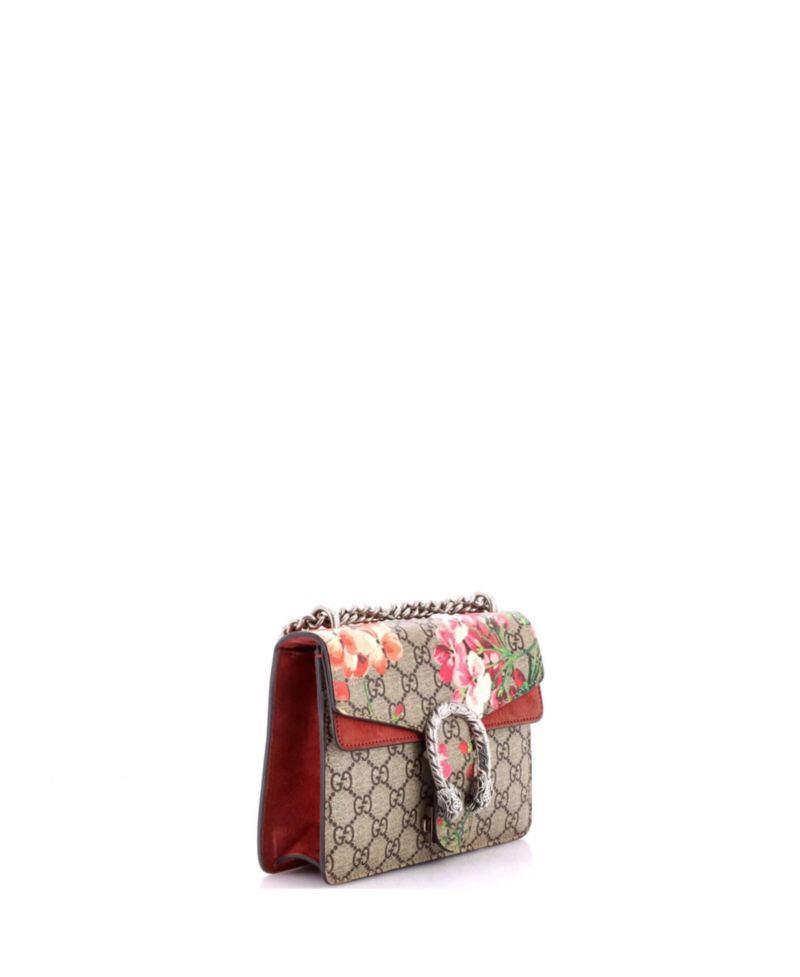 Mini Dionysus Bag Blooms Print GG Coated Canvas