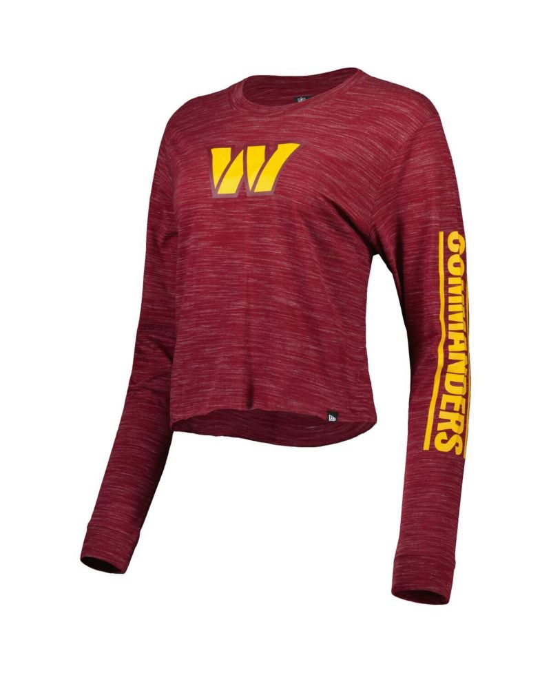 Women's Burgundy Washington Commanders Crop Long Sleeve T-shirt