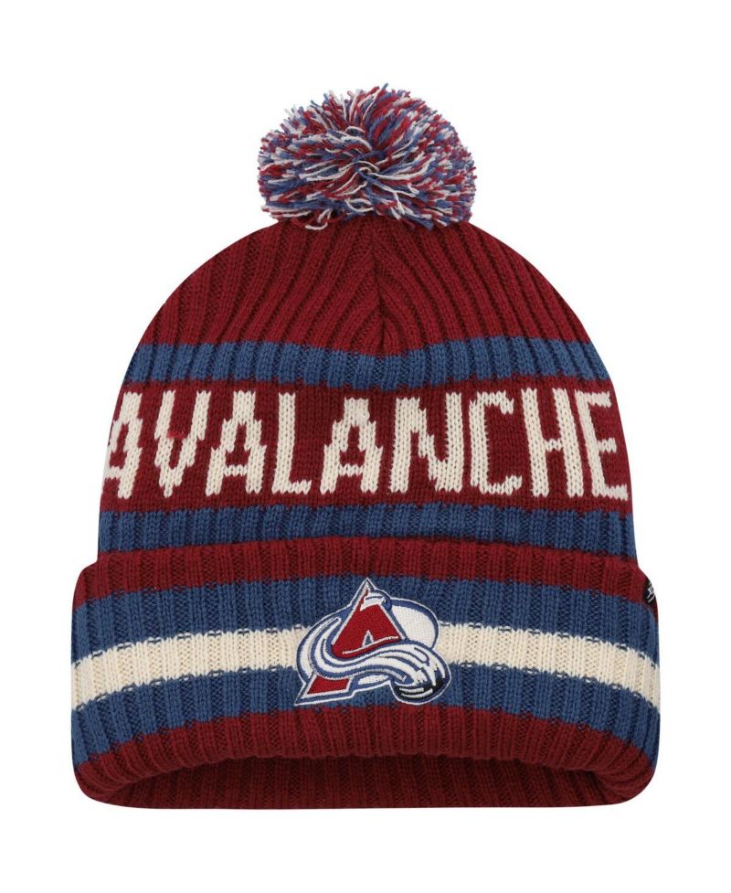 Men's Burgundy Colorado Avalanche Bering Cuffed Knit Hat with Pom