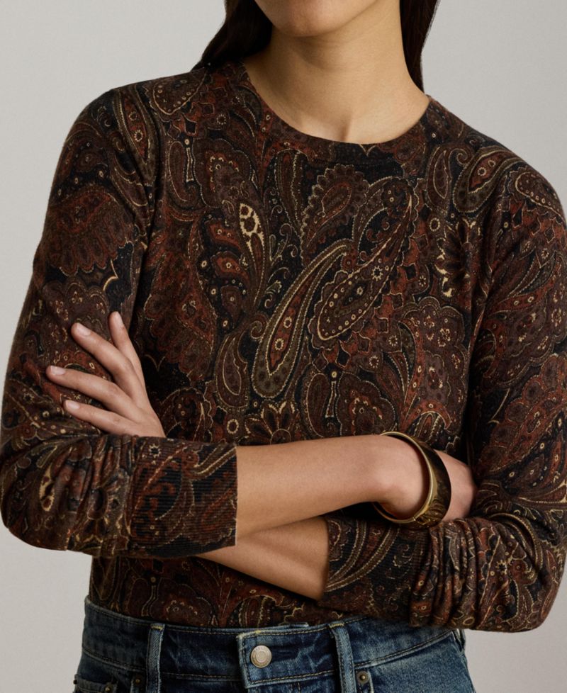 Women's Paisley Long-Sleeve Sweater