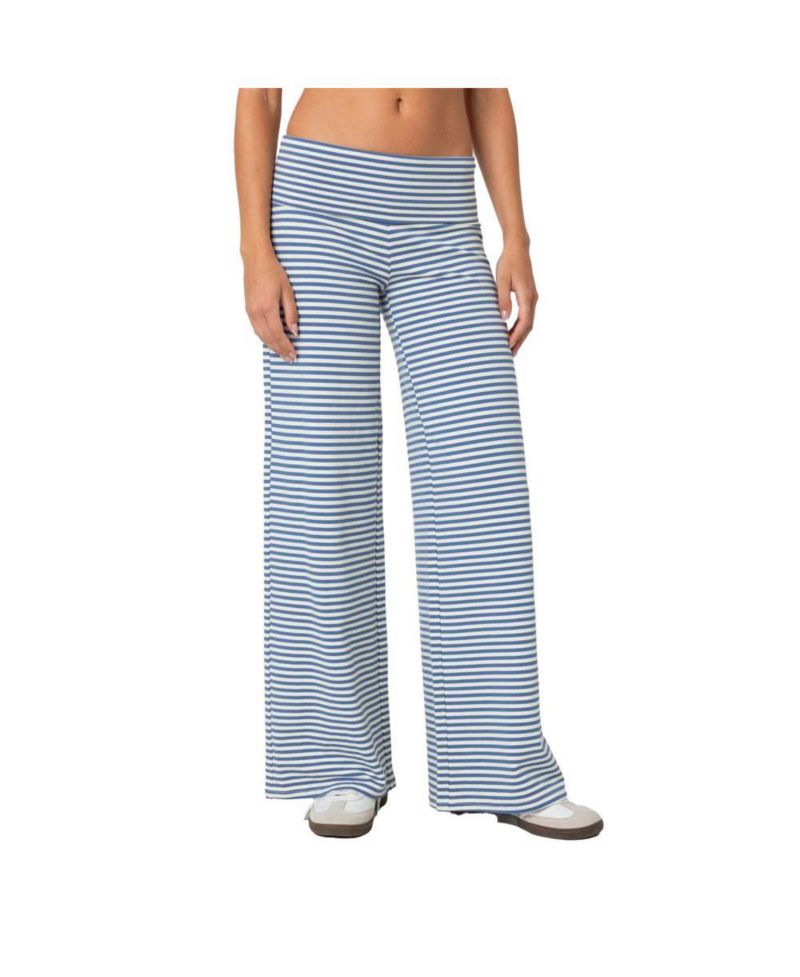 Women's Lilah Striped Fold Over Pants