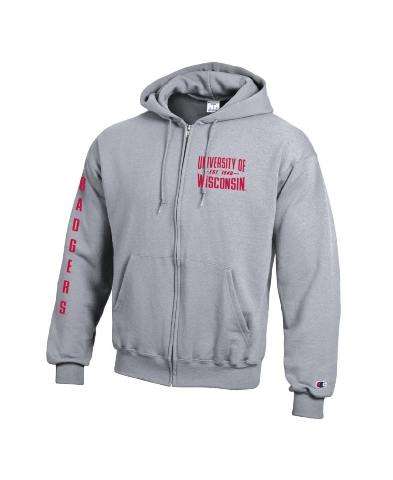 Men's Wisconsin Badgers Varsity Powerblend Full-Zip Fleece Hoodie