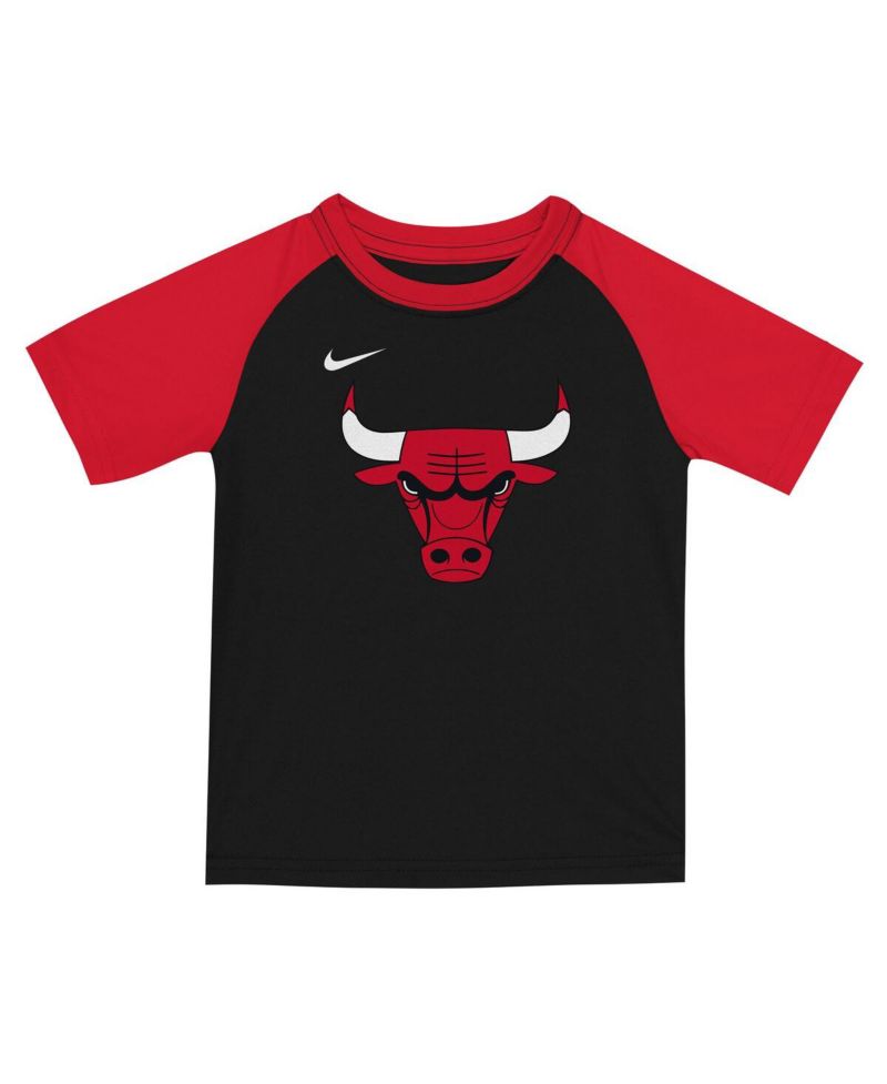 Big Boys and Girls 2-Piece Red/Black Chicago Bulls Practice T-Shirt and Shorts Set
