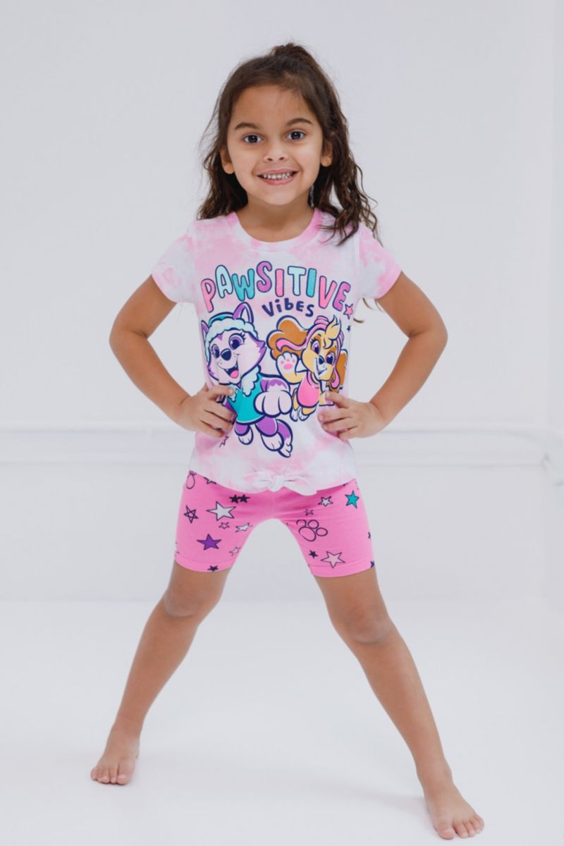 Girls T-Shirt and Bike Shorts Outfit Set