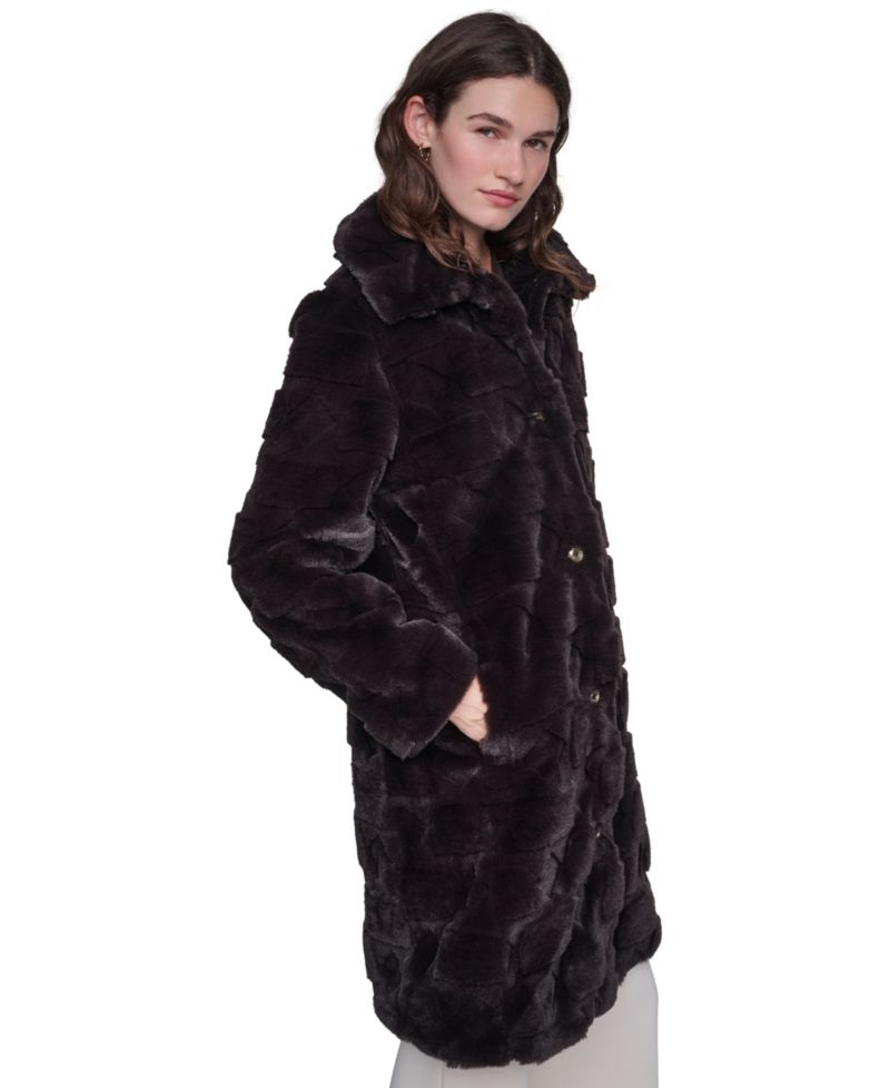 Women's Teddy Faux Fur Mid Length Coat