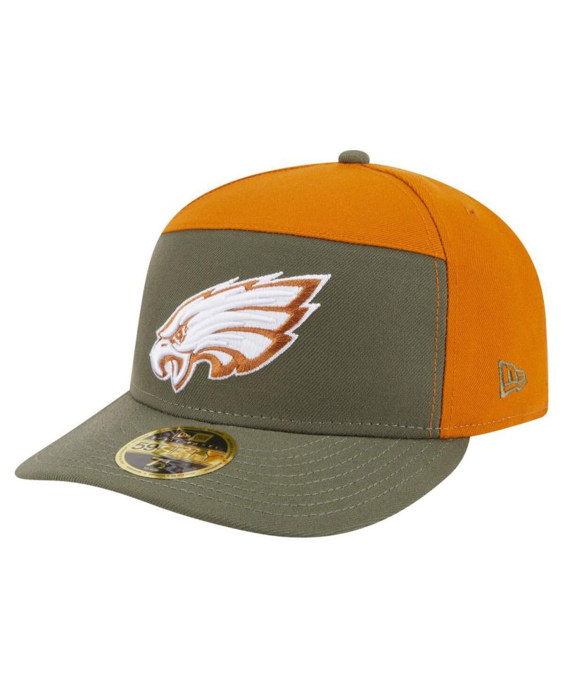 Men's Olive/Brown Philadelphia Eagles Two-Tone Color Pack Split Panel 59FIFTY Fitted Hat