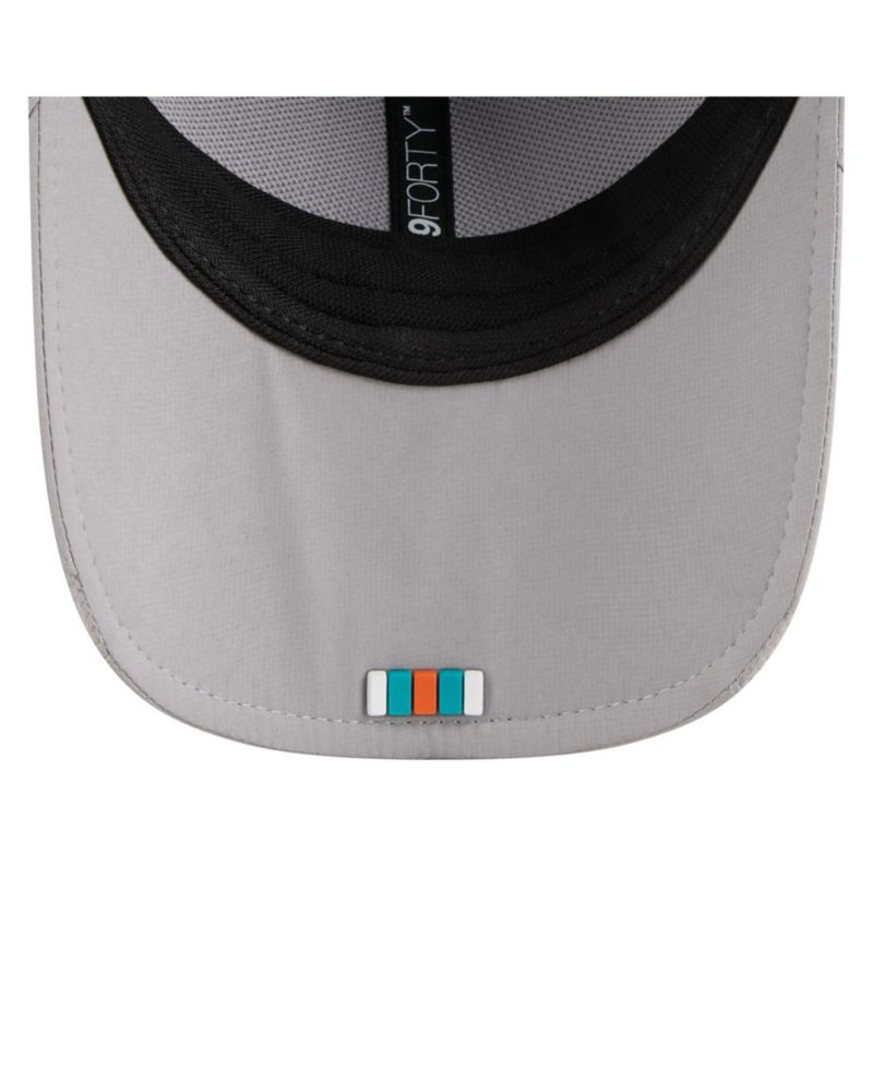 Men's Gray Miami Dolphins 2025 Sideline M-Crown 9FORTY Adjustable Hat