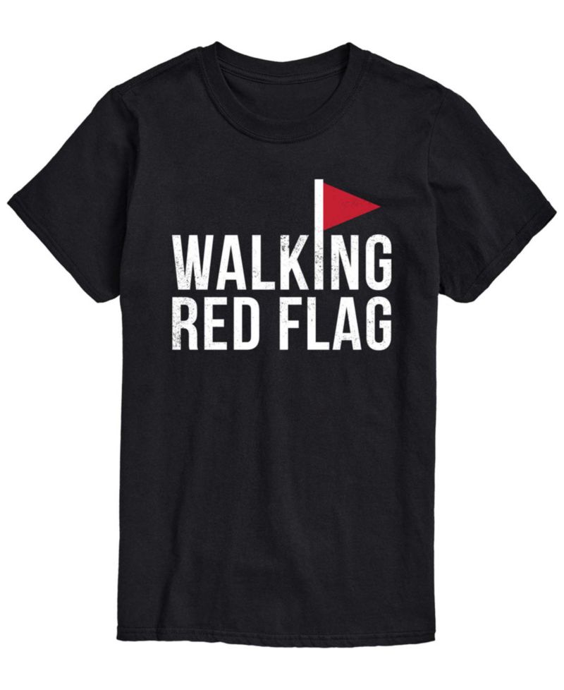 Men's Walking Red Flag Short-Sleeve Graphic T-Shirt