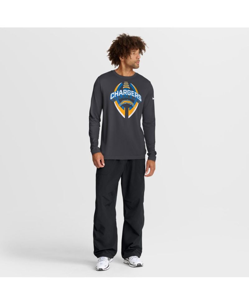 Men's Anthracite Los Angeles Chargers Primetime Legend Icon Performance Long Sleeve T-Shirt