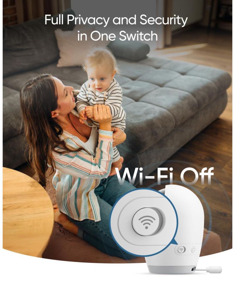 Baby Monitor E21 with 2 4K UHD Cameras, 5'' 720p Display, 8× Zoom, Portable Camera with Built-in Battery