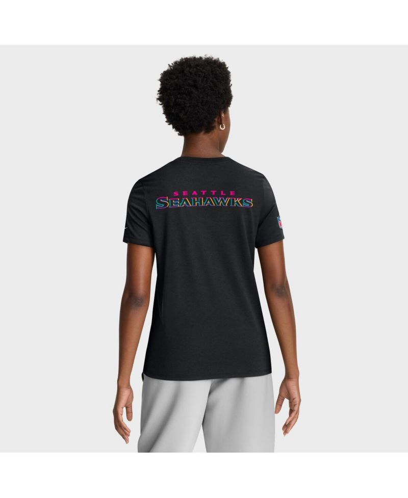 Women's Black Seattle Seahawks 2025 NFL Crucial Catch Tri-Blend Dri-FIT T-Shirt