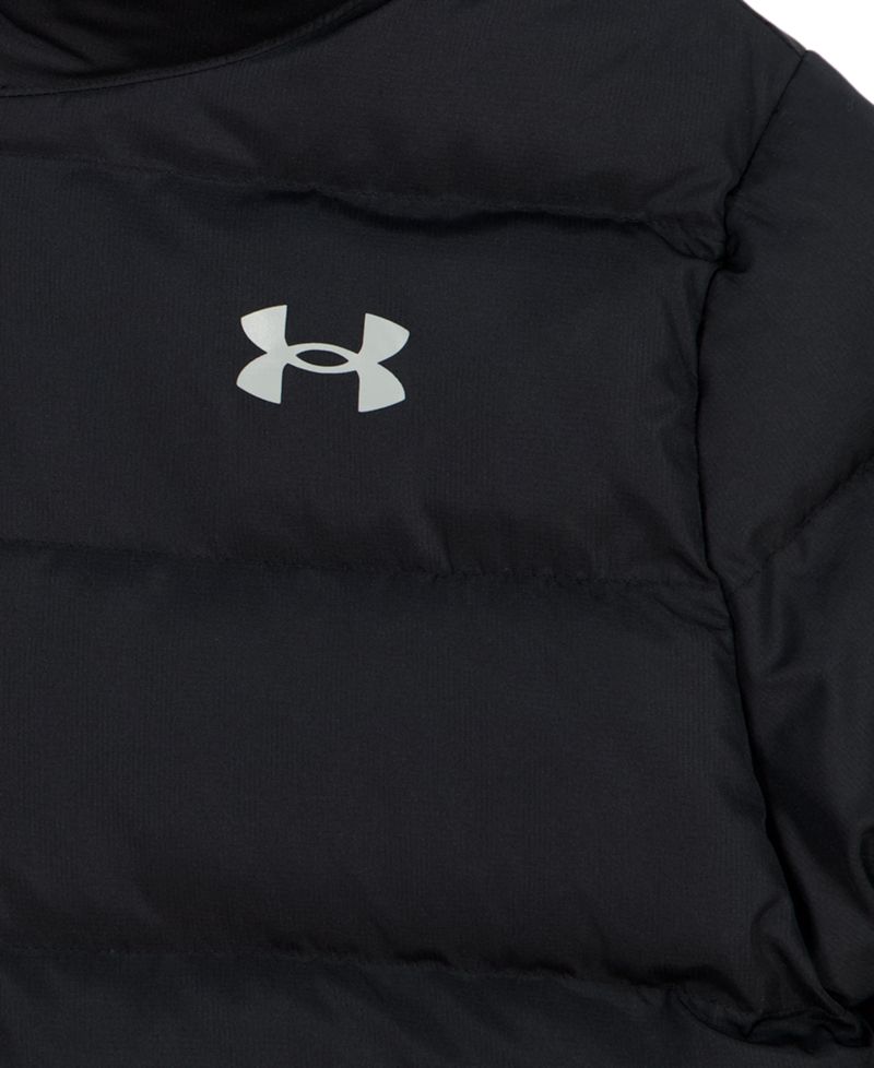 Boys' 8-20 Solid Logo Full-Zip Puffer Hooded Jacket