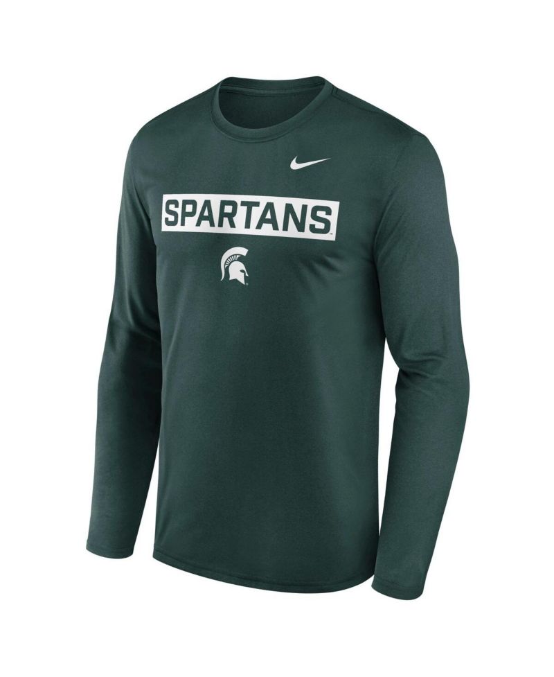 Men's Green Michigan State Spartans Primetime Campus 2-Hit Legend Dri-FIT Long Sleeve T-Shirt