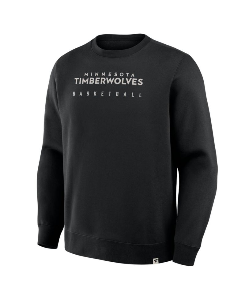 Men's Black Minnesota Timberwolves Crossover Collection Defensive Rotation Drill Premium Pullover Sweatshirt