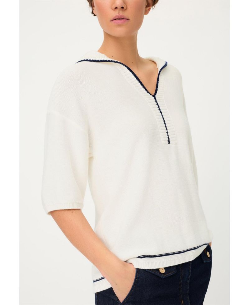 Women's Split-Neck Polo Sweater