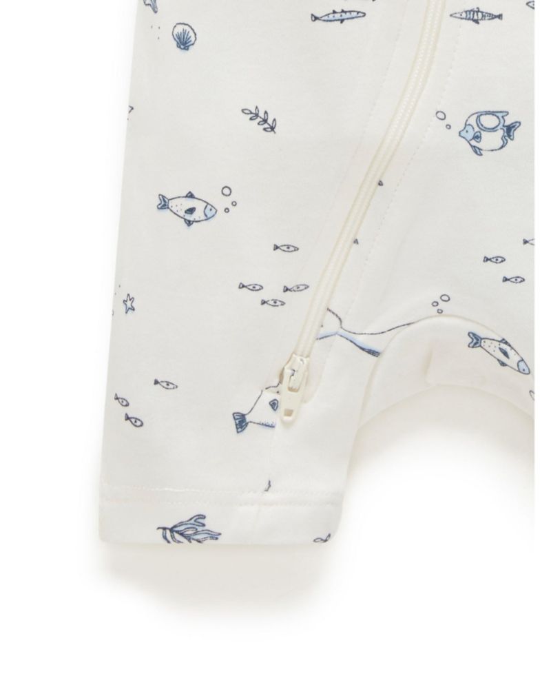 Baby Boys Short Sleeve Zip Coveral