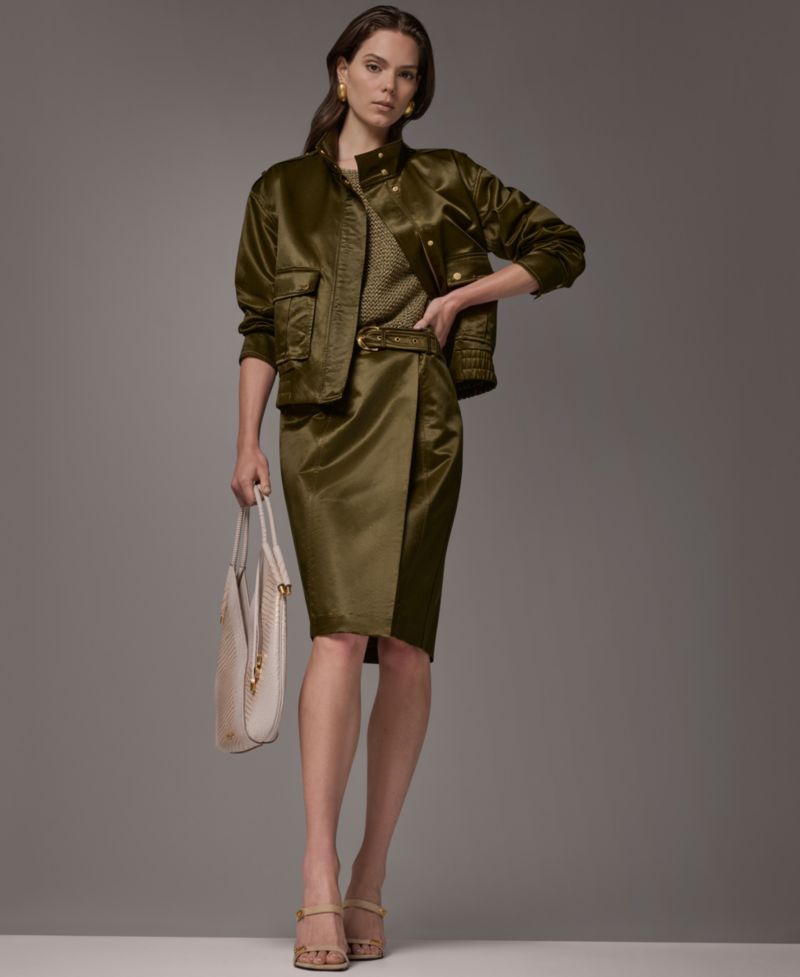 Women's Glazed Cotton Zip-Front Jacket
