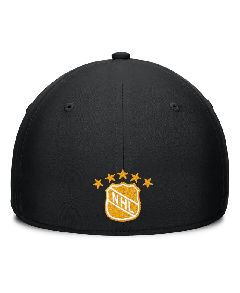 Men's Black/Gold Boston Bruins Heritage Captain Flex Hat