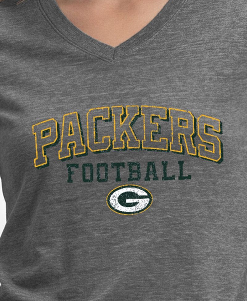 Women's Green Bay Packers Triumph Tri-Blend Distressed V-Neck T-Shirt