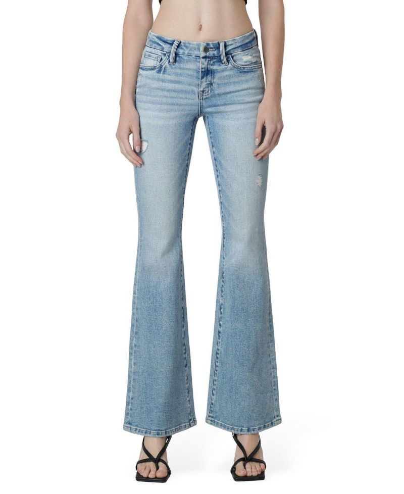 Women's Low Rise Seamless Waistband Flare Jeans
