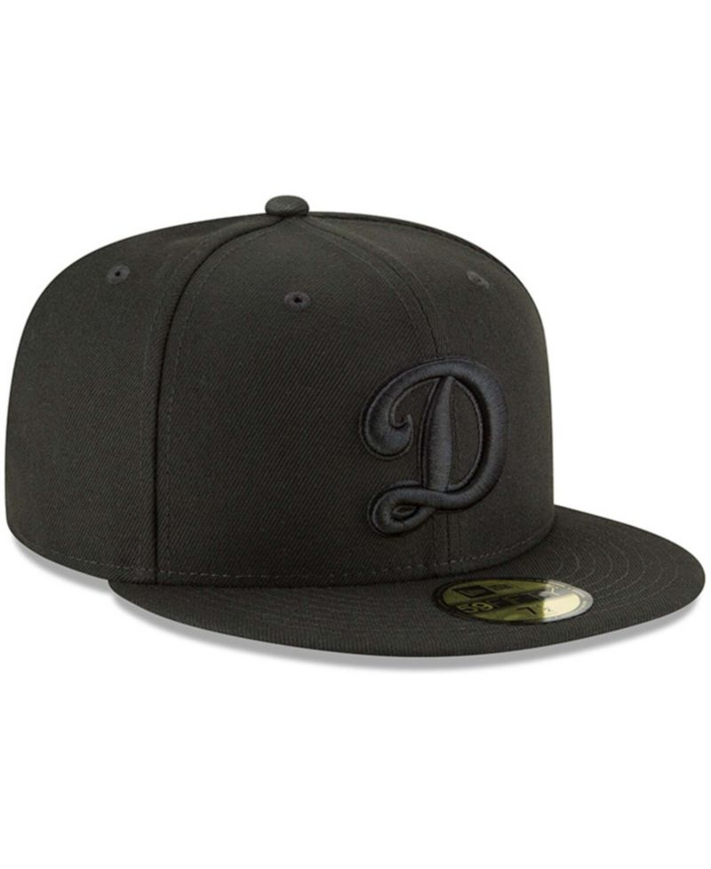 Men's Black Los Angeles Dodgers Secondary Logo Basic 59FIFTY Fitted Hat