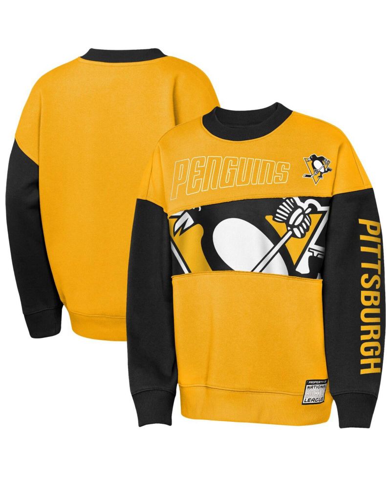 Big Boys and Girls Gold/Black Pittsburgh Penguins Impact Player Sweatshirt