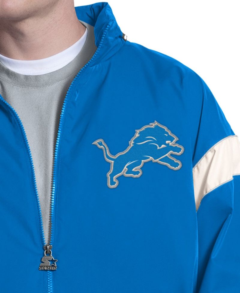 Men's Blue Detroit Lions The Gust Full-Zip Hooded Jacket
