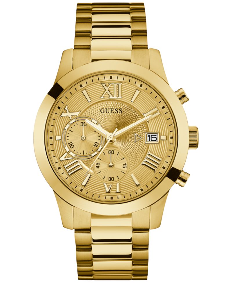 Men's Chronograph Gold-Tone Stainless Steel Bracelet Watch 45mm