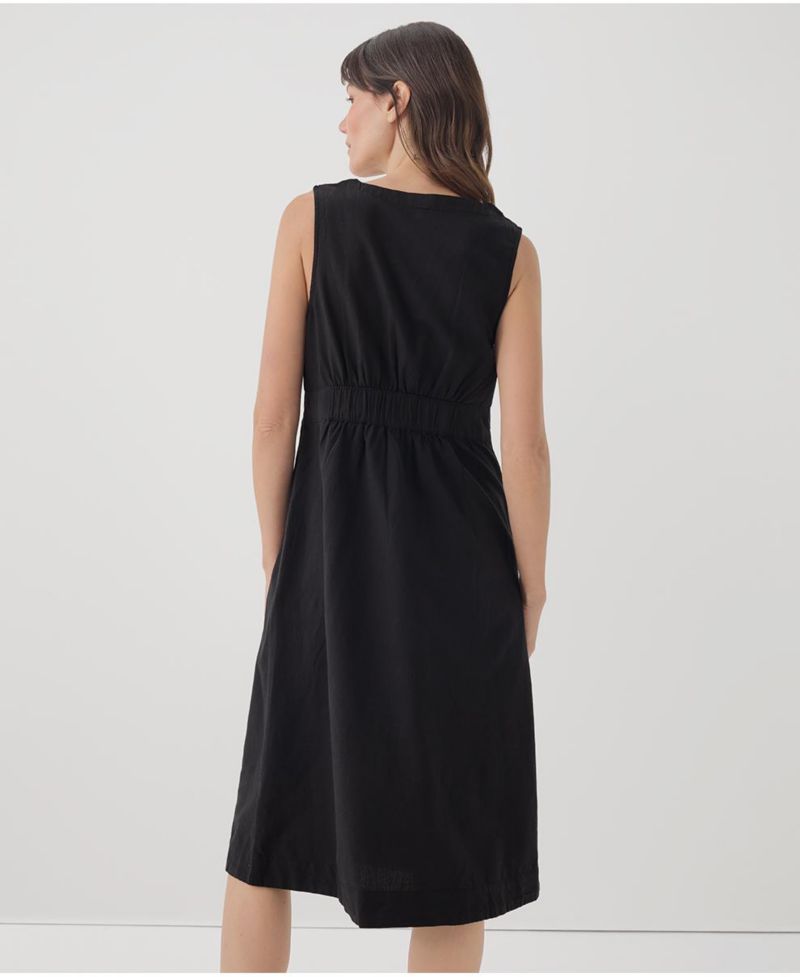 Women's Cotton Canopy Linen Blend Button-Front Dress