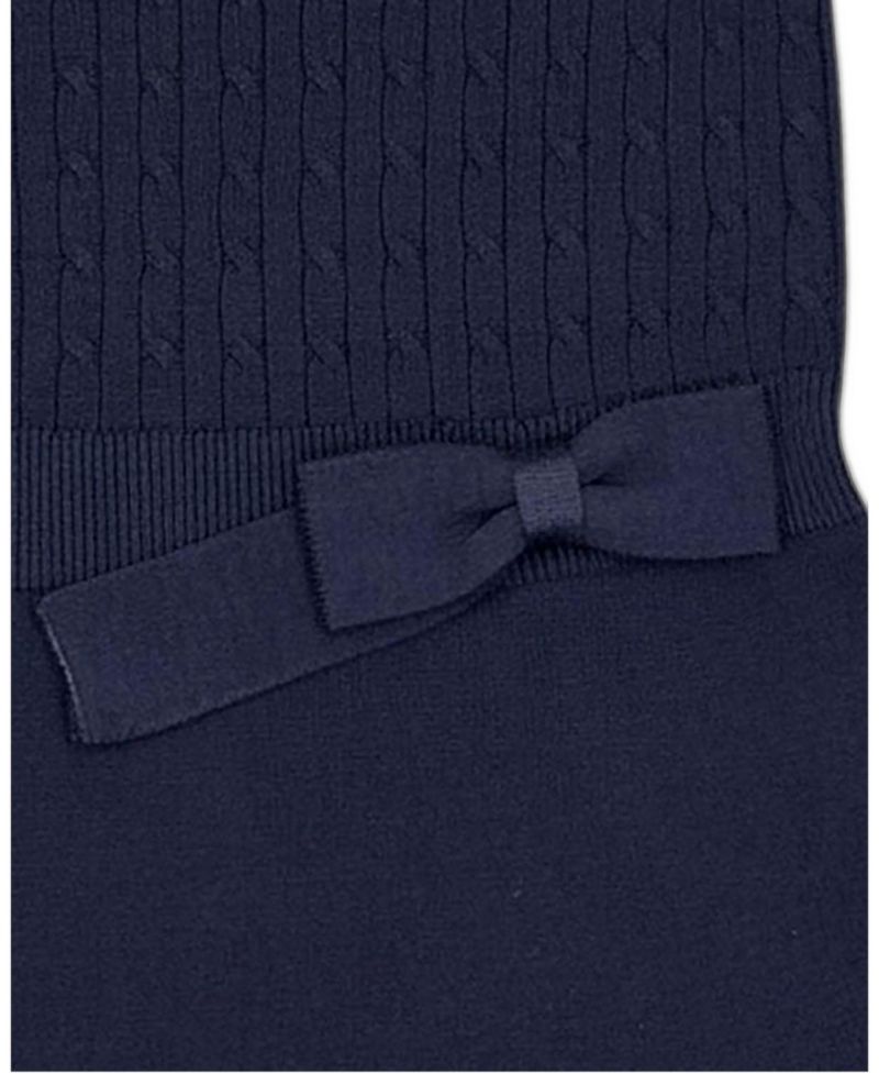 Little and Big Girls (6 - 12) Organic Short Sleeve Cable Sweater Dress