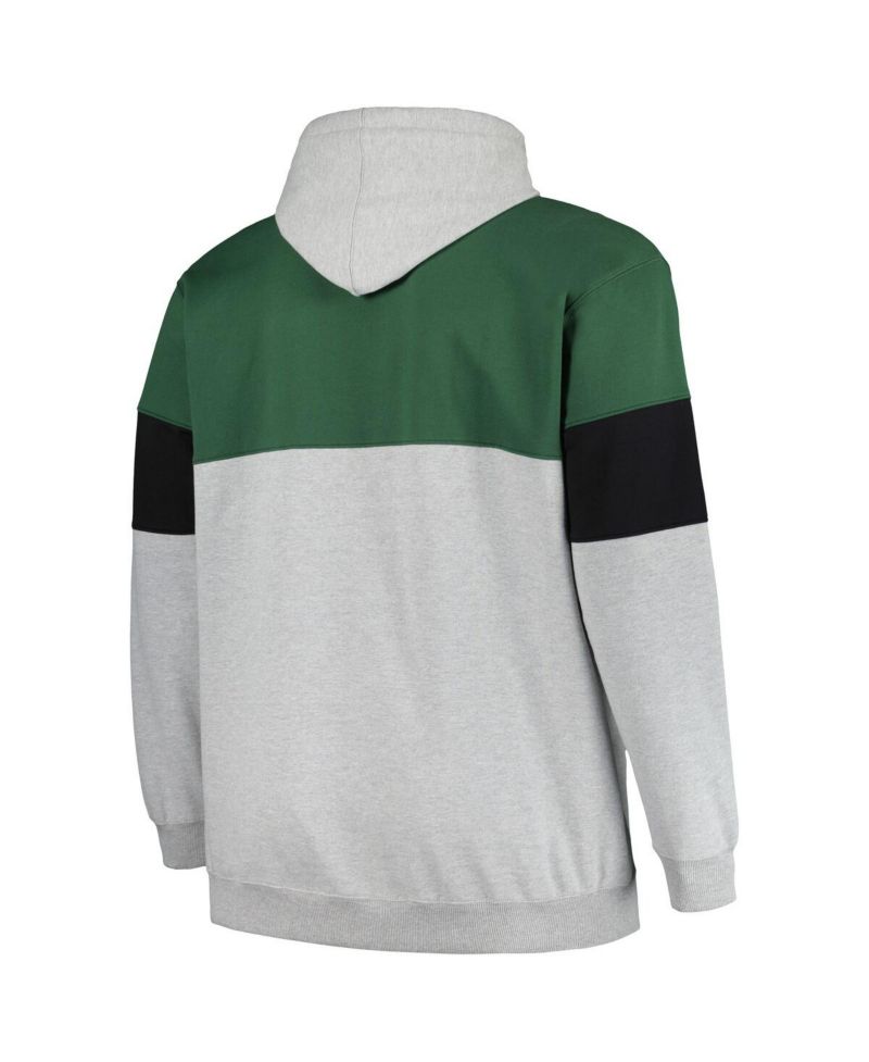 Men's Hunter Green, Black Milwaukee Bucks Big and Tall Pullover Hoodie