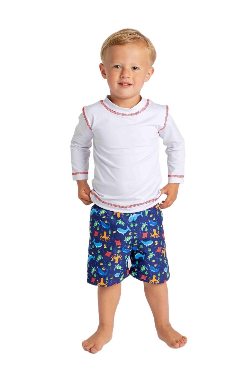 Baby Boy Under The Sea Print Swim Trunk