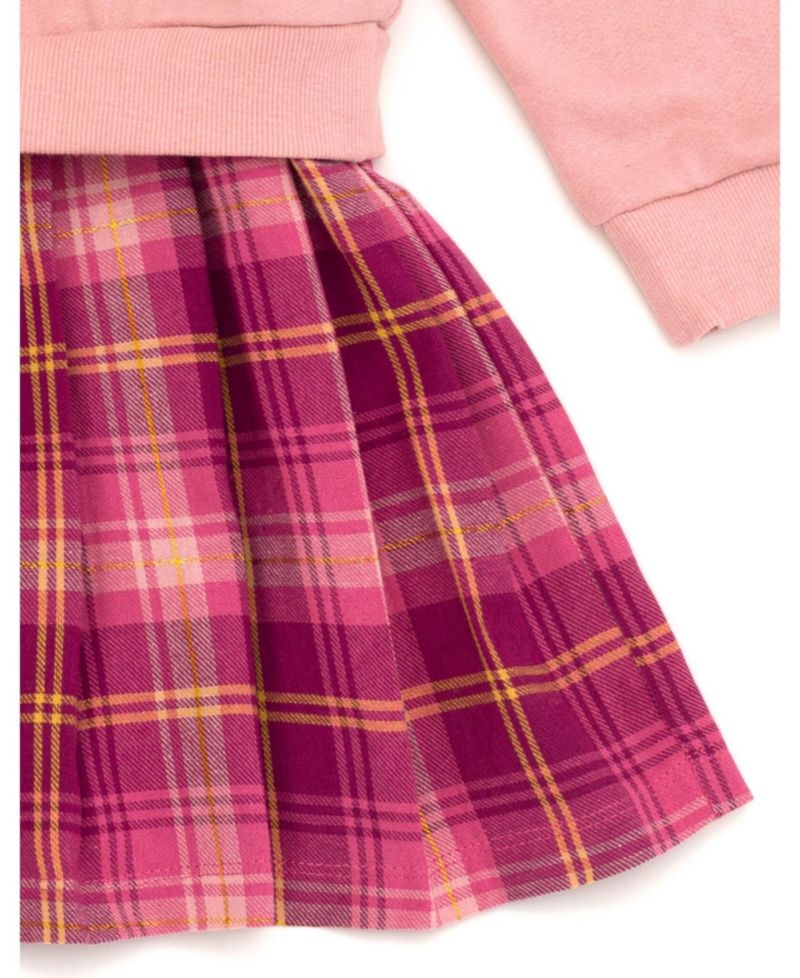 Girls Fleece Flannel Oversized Dress