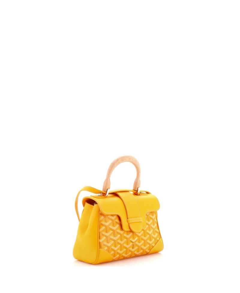 Mini Saigon Top Handle Bag Coated Canvas with Leather