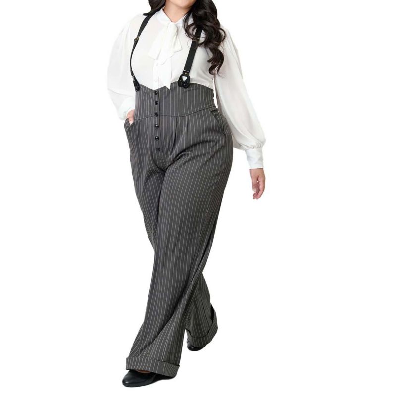 Women's Plus Size Thelma High Waist Suspender Pants