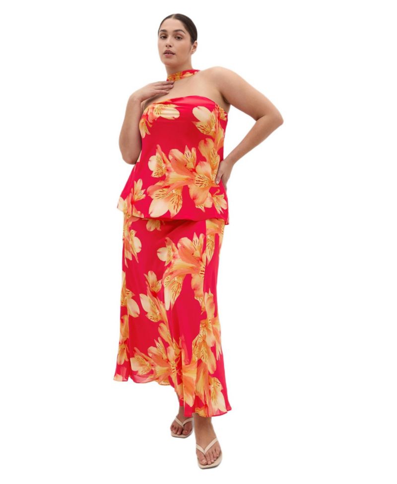 Women's Soiree Print Frill Detail Top