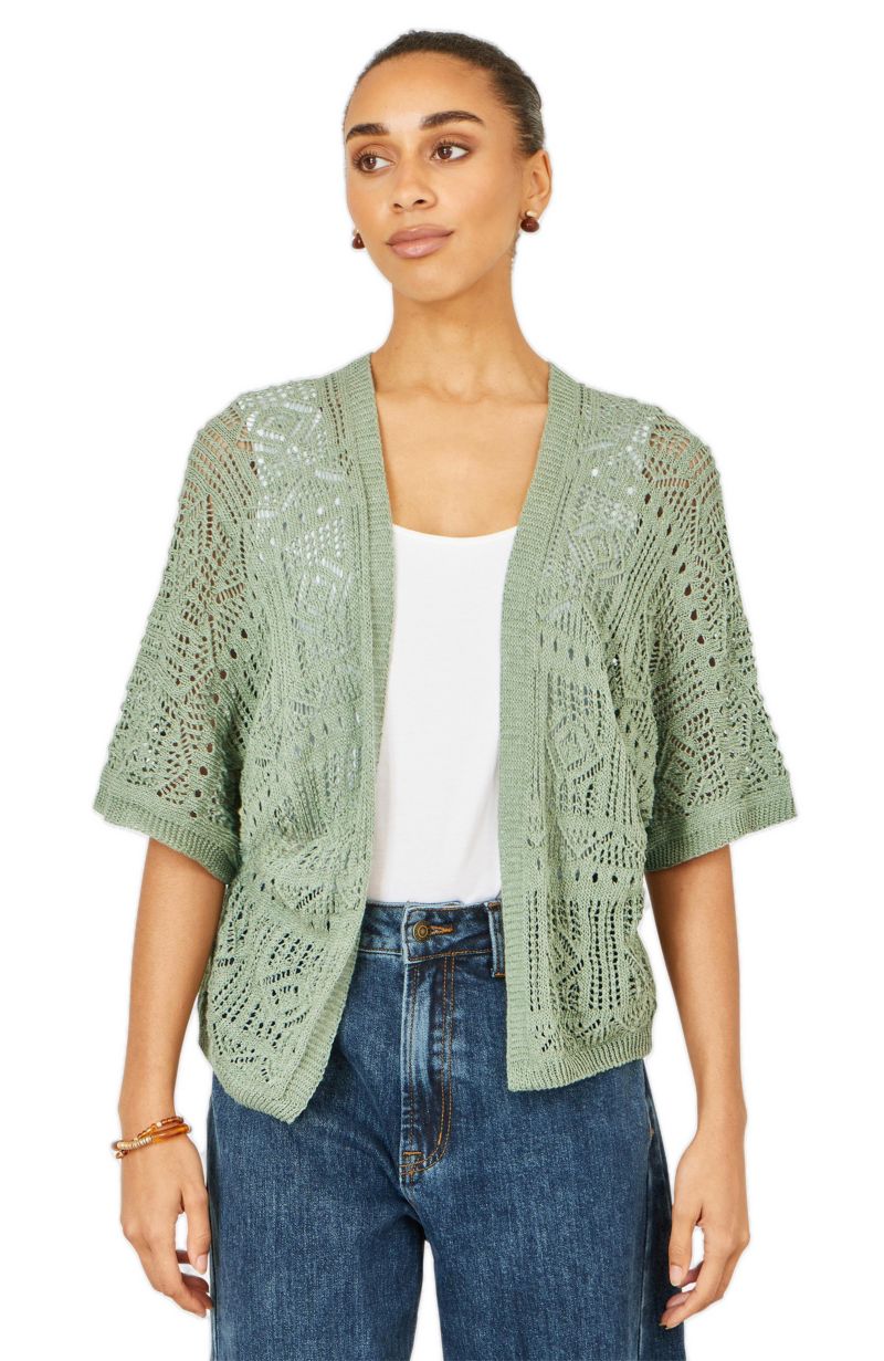 Women's Crochet Edge To Edge Cardigan