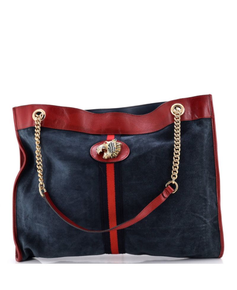 Large Rajah Chain Tote Suede