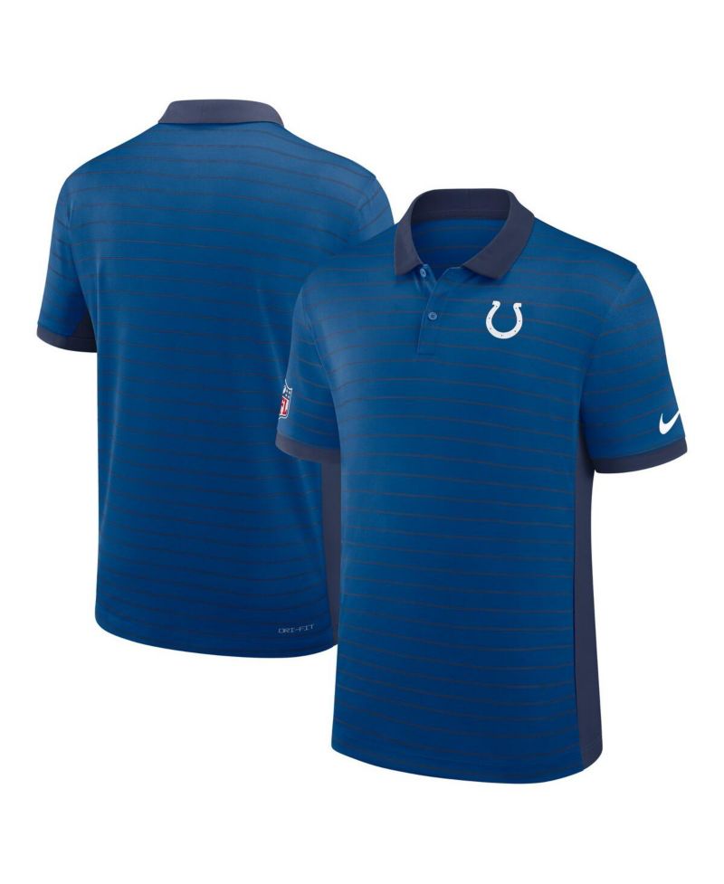 Men's Royal Indianapolis Colts Sideline Victory Stripe Performance Polo Shirt