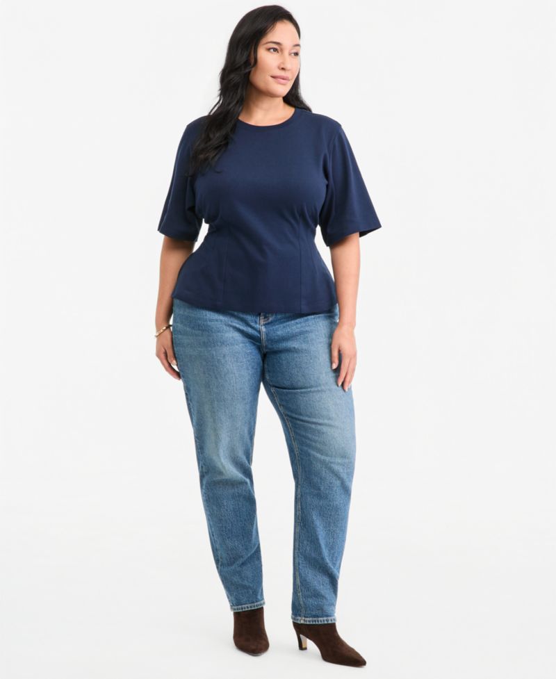 Plus Size Tie-Back Interlock T-Shirt