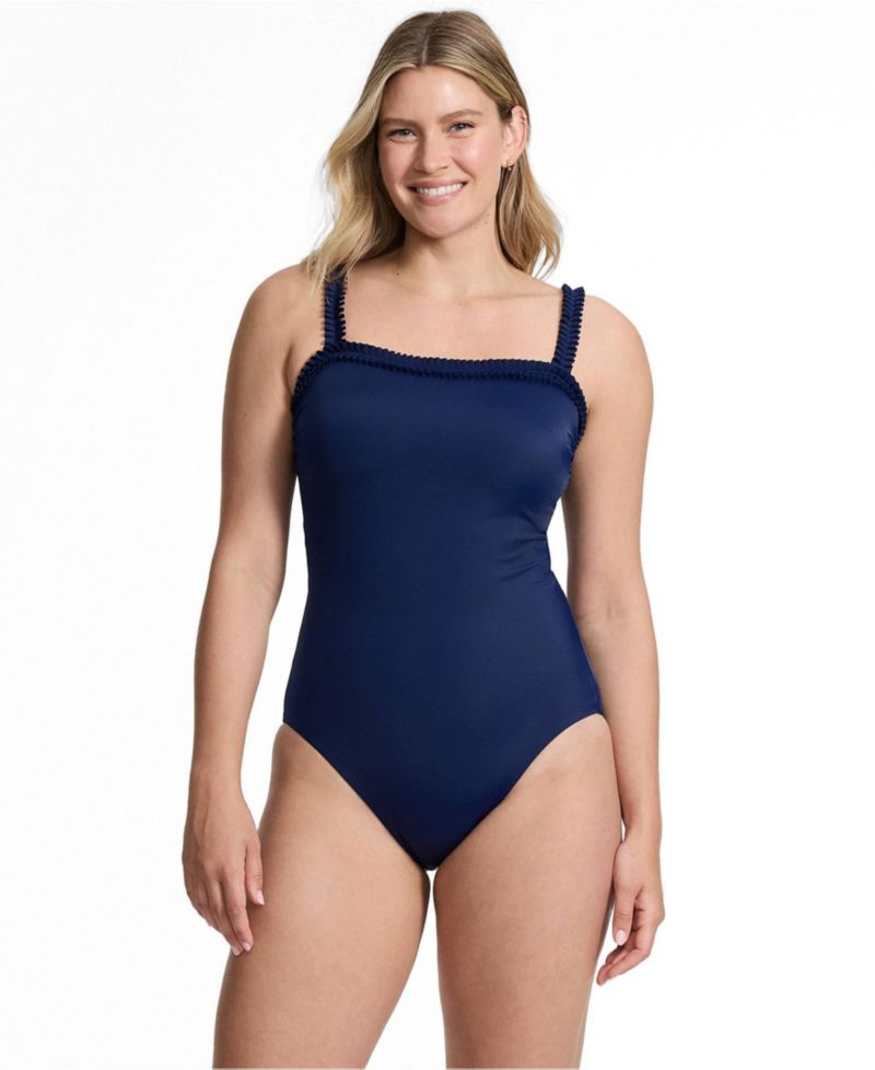 Women's Tugless Pleated Ruffle One Piece