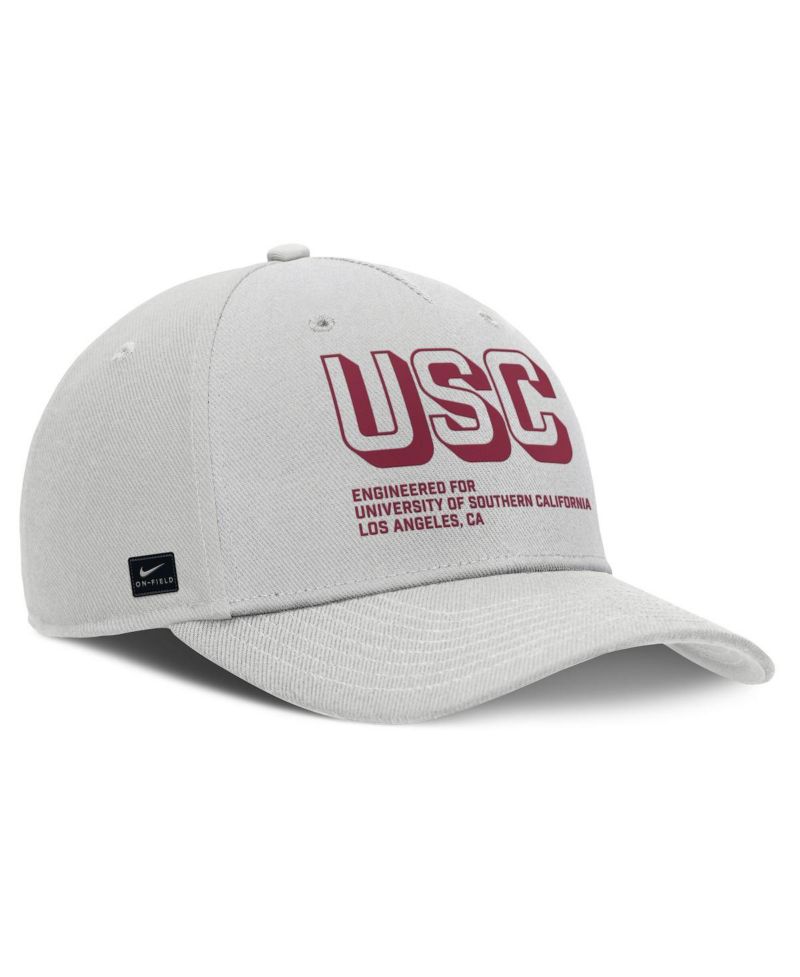 Men's Gray USC Trojans 2025 Sideline Dust Pinched Rise Adjustable Hat