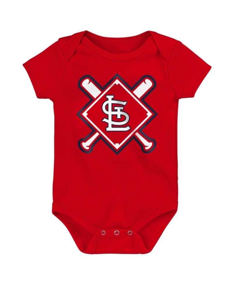 Baby Boys and Girls St. Louis Cardinals Home Plate 3-Piece Creeper Set