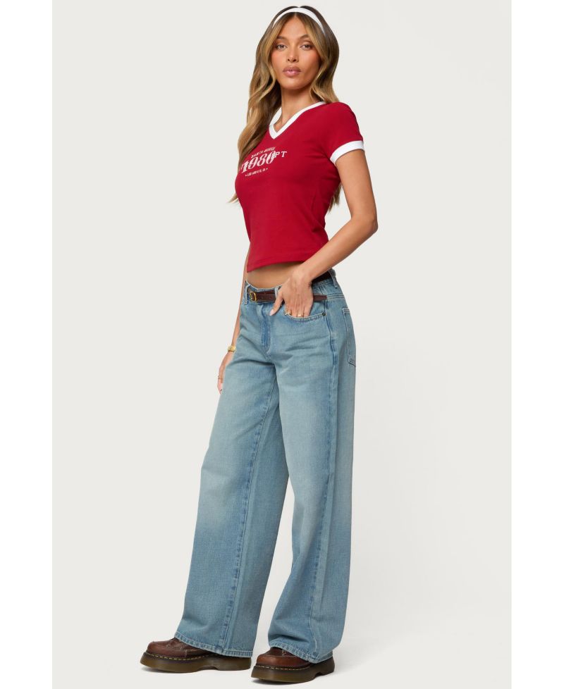 Womens Santa Monica V Neck T Shirt