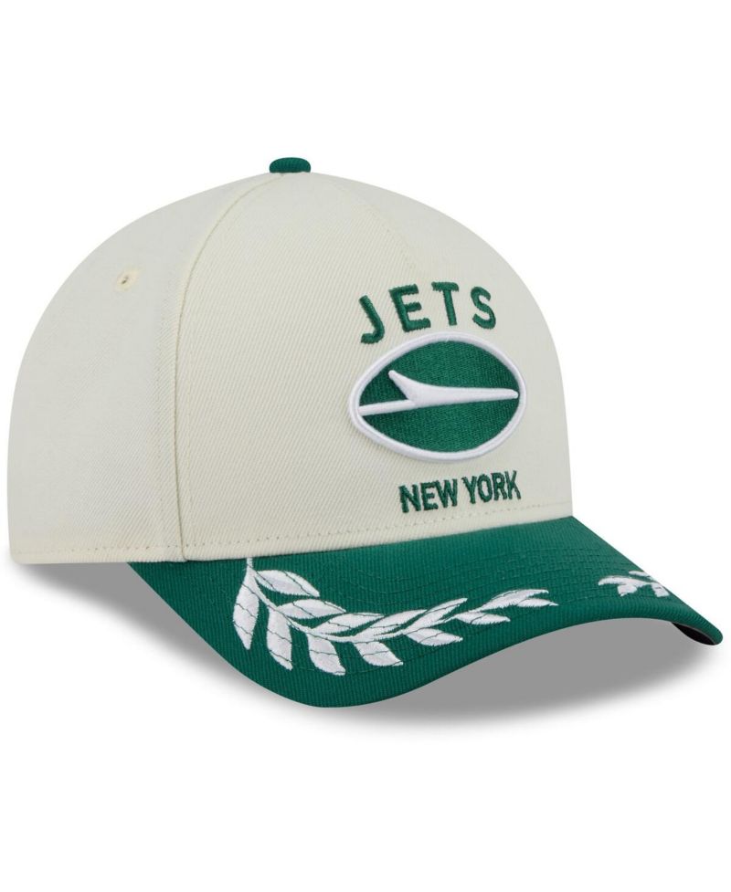 Men's Cream/Green New York Jets 2025 NFL Draft 9FORTY A-Frame M-Crown Adjustable Hat
