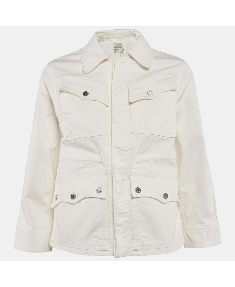 Women's Pre-Owned Zadig and Voltaire White Cotton Drill Button Front Kimi Jacket