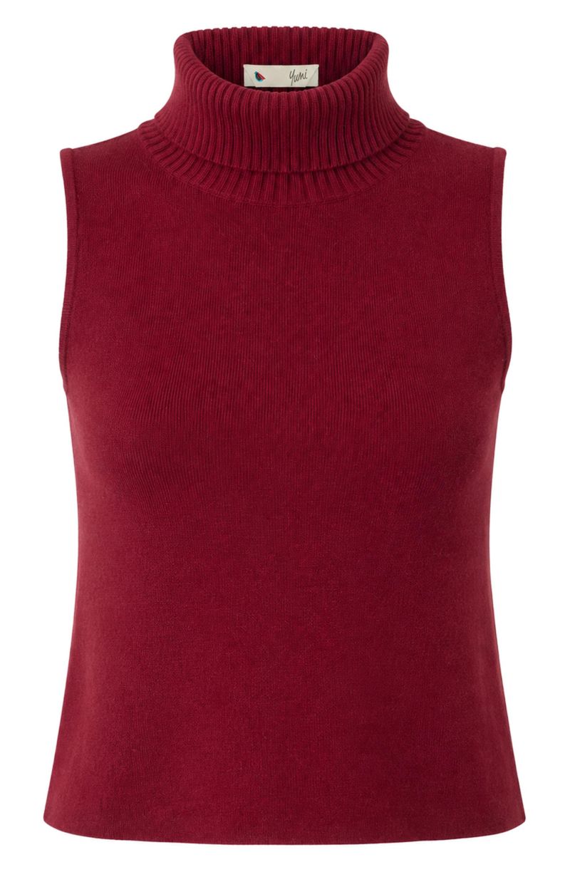 Women's High Neck Knitted Sleeveless Sweater