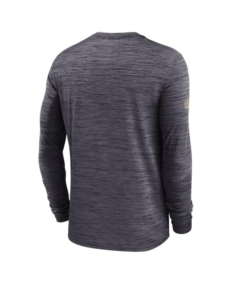 Men's Black New Orleans Saints Sideline Velocity Performance Long Sleeve T-Shirt
