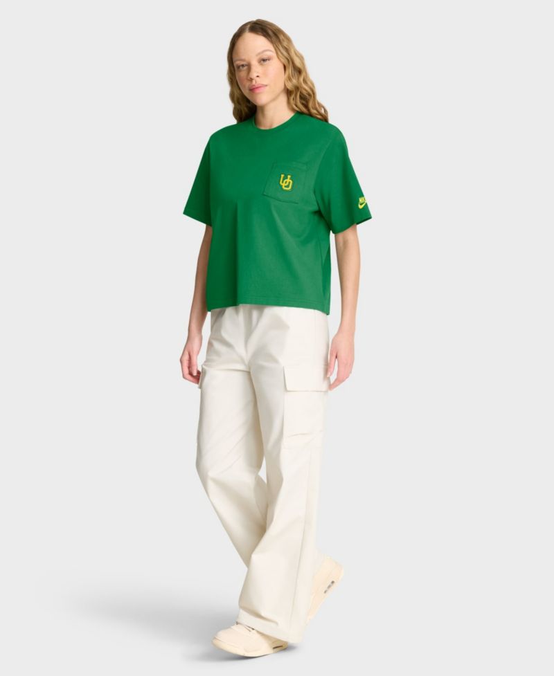 Women's Green Oregon Ducks Legacy Pocket Boxy T-Shirt